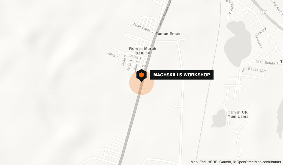 Map showing the Machskills workshop on Jalan Besar Serendah–Batang Kali